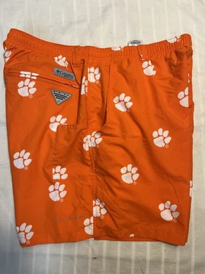 Columbia Men's PFG Orange Clemson Tigers 6" Omni-Shade Shorts SZ L - Image 1 of 4