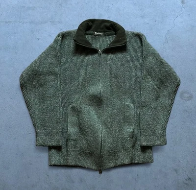 Rare Vintage 90s Barbour Scotland Tyne Cardigan Green Wool Full Zip Sweater Mens - Image 1 of 4