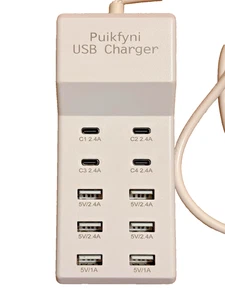 Estación Cargador USB, 10 Puertos 50W/10A Estación de Carga Múltiple para Tablet Laptop - Imagen 1 de 3