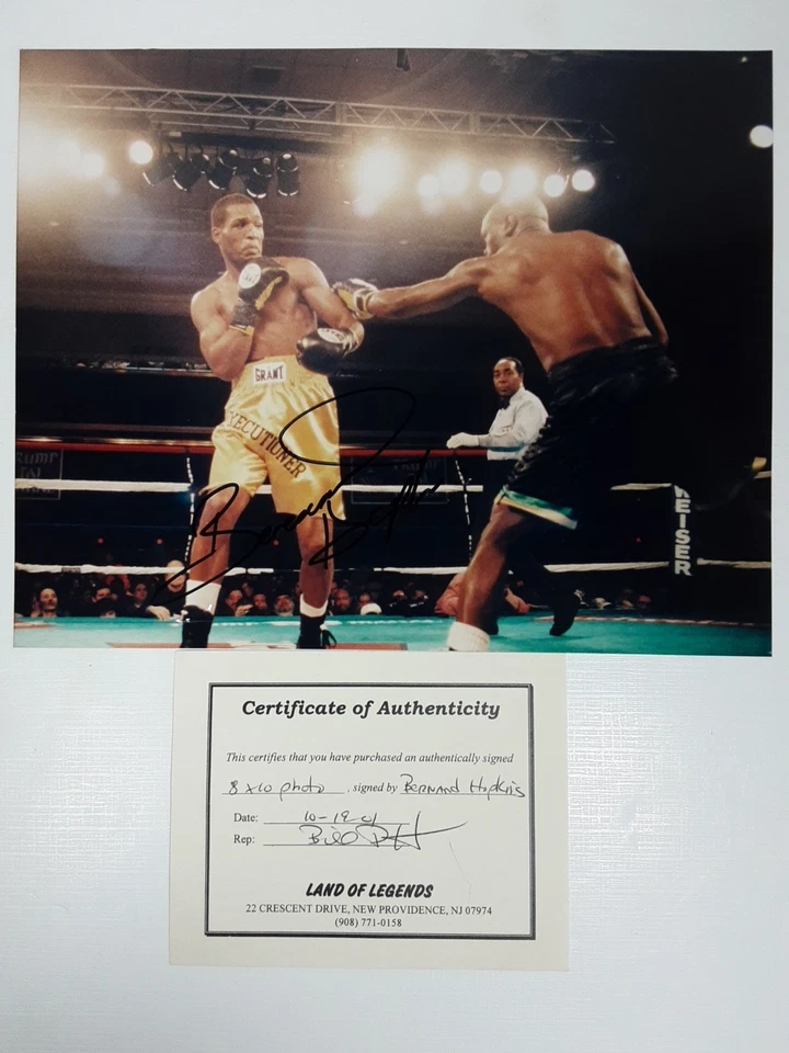 BERNARD "EL VERDUGO" HOPKINS AUTÓGRAFO BOXEO 8x10 FOTO "DURO" FIRMADA Foto 1 de 4
