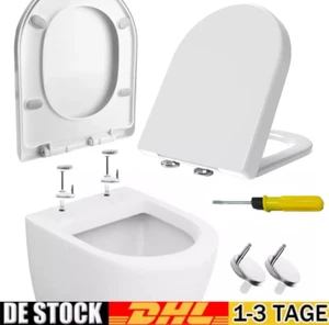 Premium WC Sitz Toiletten Deckel Absenkautomatik Klodeckel Klobrille SoftClose - Bild 1 von 17