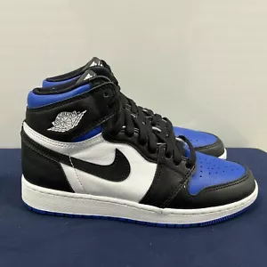 GS Size 5.5Y/ 7W - Nike Air Jordan 1 Retro High Royal Toe Black White 575441-041 - Picture 1 of 9