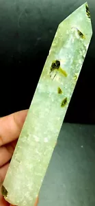 PUNTO DE VARITA DE CRISTAL Prehnite/Grapestone Cuarto Curación, Epidota, Turmalina a735 - Imagen 1 de 8