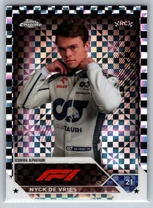 2023 Chrom F1 Nyck De Vries Rookie Checker Flagge X-Fraktor #67 AlphaTauri - Bild 1 von 2