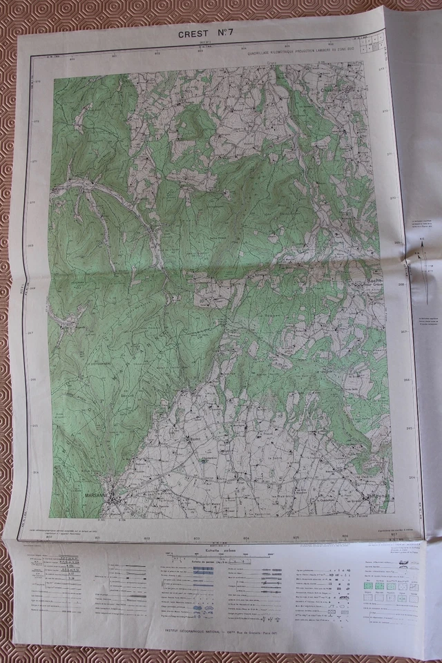 Carte de France 1/20000 Crest n° 7. Institut Géographique National. 1952 - Photo 1/1