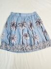 Jcrew Linen Skirt In Palm Tree Print Size 0 G4616 In Blue (1008)