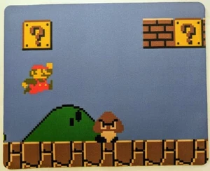 Larger size Retro Super Mario 8 bit NINTENDO Anti slip COMPUTER MOUSE PAD 10x8" - Picture 1 of 6