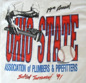 Idraulici e Pipefitters 1991 Ohio State Softball punto singolo VEDI MISURE - Foto 1 di 8