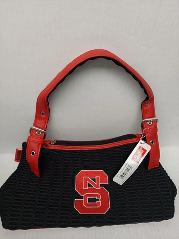 Alan Stuart Small Mesh Handbag Purse Embroidered Logo- NC State Wolfpack Cover