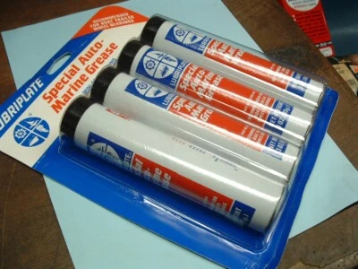 NUEVO PAQUETE DE 4 CARTUCHOS DE GRASA PARA RODAMIENTOS DE RUEDAS AUTOMÁTICOS Y MARINOS LUBRIPLATE HD 3 OZ Foto 1 de 4