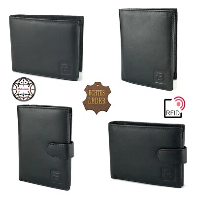 Geldbörse RFID Echtleder Herren Leder Portemonnaie Hoch Quer Format Geldbeutel - Bild 1 von 3