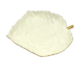Leaf Dish Lenox Gold Trim Candy Dish Trinket Bowl Fall Christmas Holiday - Picture 1 of 5