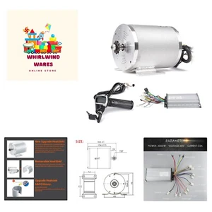 Electric Brushless DC Motor Complete Kit, 48V 2000W 4300RPM High Speed Motor,... - Picture 1 of 10