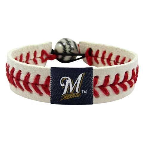 Official MLB Milwaukee Brewers Team Color Baseball Bracelet by Gamewear Cover