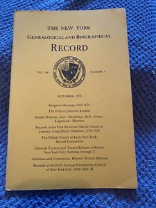 New York Genealogical and Biographical Record, Vol 106, Number 4, October 1975 - Picture 1 of 1