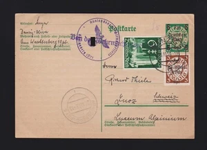 Ganzsache DR P284 mit Zusatzfr. Mi.714, 716 von Königsberg nach Schweiz 1939 - Bild 1 von 2