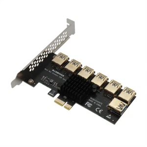 PCI-E 1x 1 bis 7 Riser-Karten-Adapter, Multiplikator, PCI-Express USB 3.0-Konver - Afbeelding 1 van 12
