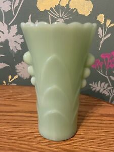 Fire King Jadeite Vase Art Deco 5 1/4 Flower Vase Scalloped
