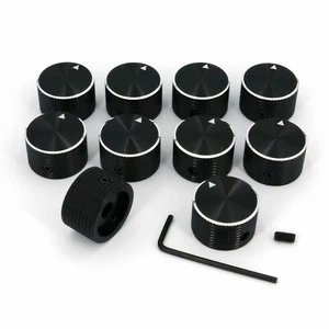 10PCS SOLID Aluminum Home Vintage Amplifier Audio Rotary Cap VOLUME KNOB 6.4mm - Picture 1 of 6