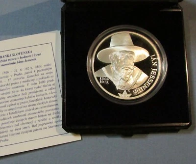 2016 Slovakia 10 EURO Jan Jessenius Silver Proof Coin Czech Medicine Physician - Image 1 of 3