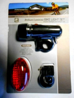 Juego de luces LED luminosas brillantes para bicicleta Mammoth resistentes al agua  Foto 1 de 2