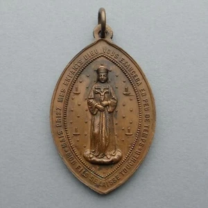 Antike religiöse große Medaille. Heilige Jungfrau Maria, 1871, Unsere Liebe Frau von Pontmain. - Bild 1 von 6