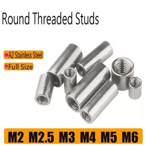Round Studding Connector Nuts A2 Stainless Steel Onnector Nut Extended M2 M3-M6 - Picture 1 of 81