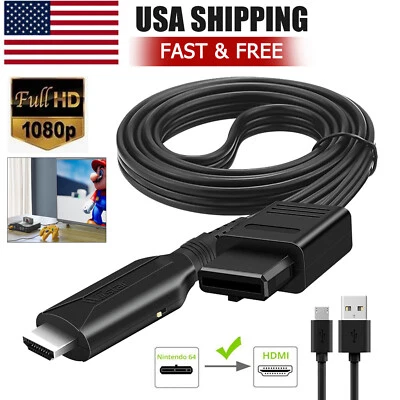 Adaptador de cable convertidor N64 a HDMI HD 1080P para N64/GameCube/SNES Plug & Play Foto 1 de 4