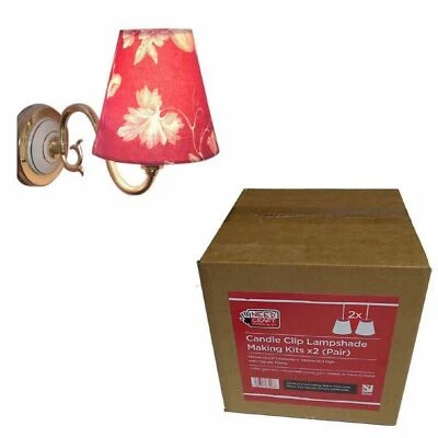 Needcraft Candle Clip Lampshade Making Kit 2 Pack Use a Covering of Your Choice