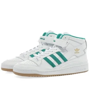 Genuine Adidas Forum Mid Trainers White/Green/Gold Gum Size UK9, EU43 1/3 - Picture 1 of 6