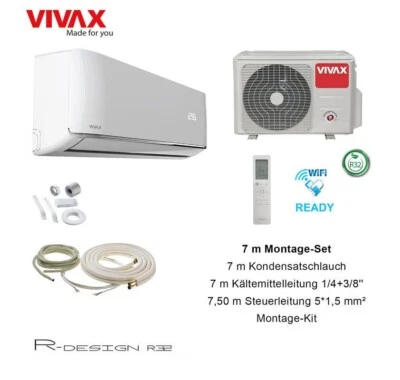 VIVAX R Design 12000 BTU +7 m Montageset 3,8KW Klimagerät Split Klimaanlage A+++ - Bild 1 von 4