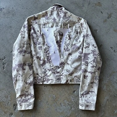 Vlone Beige Digi Camo Trucker Denim Jacket XL Made In USA Streetwear - Image 1 of 4