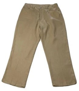 Lauren Ralph Lauren Damengröße 12 Leinen beige Knöchelhose 33 x 26 Zoll - Bild 1 von 3