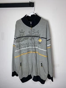 Akademiks Gray with Multi Color stripes fleece jacket sz XXL - Picture 1 of 9