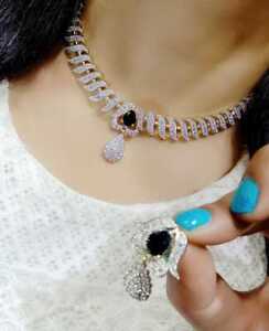 Choker Necklace Earrings Fashion Jewelry Dress Lady Party Women Indian Pakistani