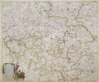 Franken Original Kupferstich Landkarte Schenk 1710 aufgezogen