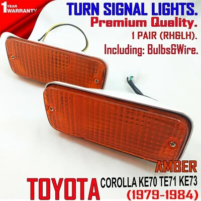 Luces de giro de la lámpara delantera para Toyota Corolla KE70 KE75 BIG 1980 81 82 83 Foto 1 de 4