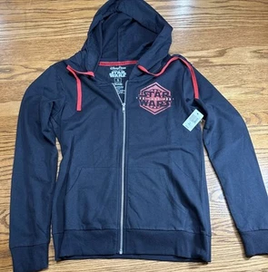 New Disney Parks Star Wars Hoodie Small Full Zip Star Wars Design Long Sleeve - Picture 1 of 8