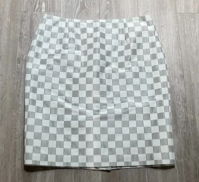 Doncaster Coll. Checked Christmas Work Office Party Event Knee Pencil Skirt 10 - Image 1 of 4