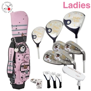 Dully Na Cat Ladies Club Set Pink DR/4W/5H/H7-SW/PT 8p Set Cart Golf Bag Cover - Picture 1 of 18