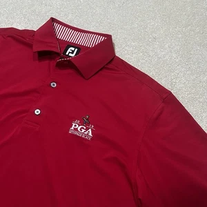 Camisa Polo FJ Footjoy Para Hombre Grande Roja PGA Bethpage Negra - Imagen 1 de 10