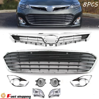 8PCS For 2013-2015 Toyota Avalon Front Upper + Lower Grille & Fog light Assembly - Image 1 of 4