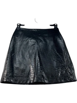 Falda de cuero sintético Calvin Klein para mujer talla 4 negra Foto 1 de 4