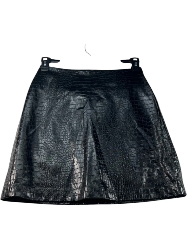 Falda de cuero sintético Calvin Klein para mujer talla 4 negra Foto 1 de 4