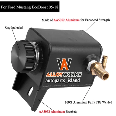 Aluminum Power Steering Reservoir Tank fit 2005-2018 Ford Mustang EcoBoost US Foto 1 de 4