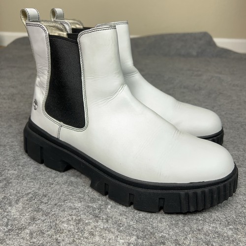 Stivali Timberland donna taglia 11 bianco nero chelsea platform slip on greyfield