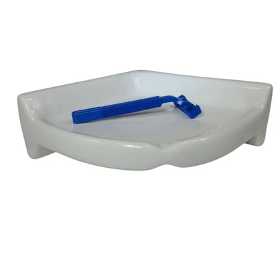 Vintage White Shower Corner Tray Soap Dish Ceramic Tile Ledge Shampoo Holder - Image 1 of 4