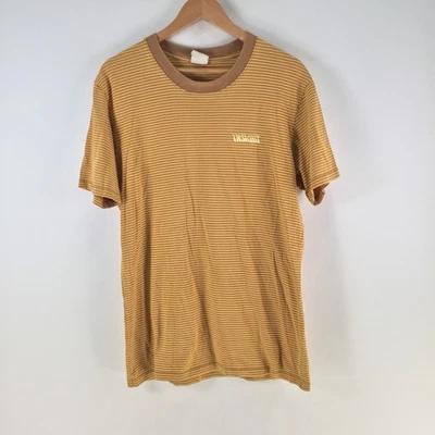 Insight mens t shirt size M beige striped short sleeve 121230 - image 1 of 4