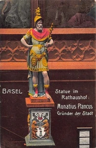 Schweiz - BASEL - Statue in Rathaushof - Munatius Plancus Gründer der Stadt - Picture 1 of 2