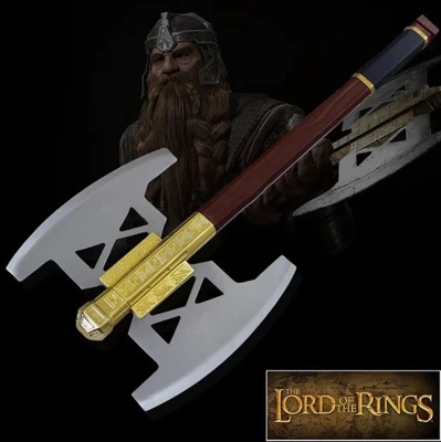 Hacha Gimli Señor de los Anillos El Hacha de Batalla Hecha a Mano Acero al Carbono Hacha y Funda Foto 1 de 4